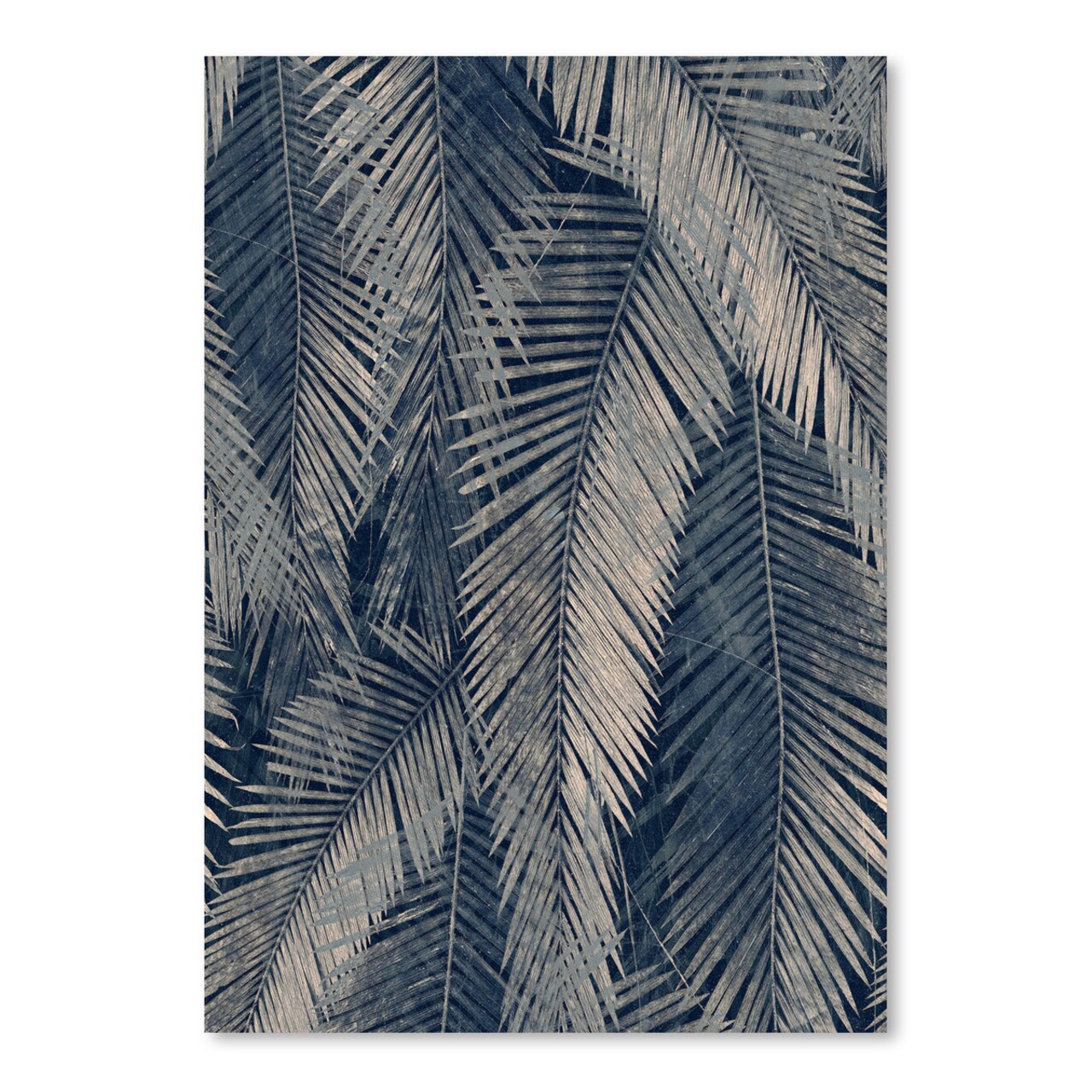 Navy Palm Leaf by Decoworks  Poster Art Print - Americanflat